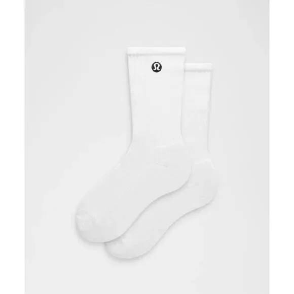 Unisex Daily Essential Crew Socks - White - Picture 1 of 3